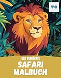  Spannendes Safari Malbuch mit Tieren aus Afrika  Löwe, Giraffe, Nashorn u.v.m. zum Ausmalen  Malheft für Jungen und Mädchen ab 7 Jahren - Perfekt ... Safari Malbuch für Kinder ab 7 Jahren