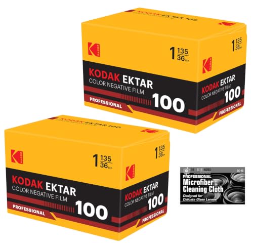 Kodak Eastman Professional Ektar 100 �J���[�l�K�t�B����(35mm���[���t�B�����A36���I�o) - 2���p�b�N �}�C�N���t�@�C�o�[�N���[�j���O�N���X�t��