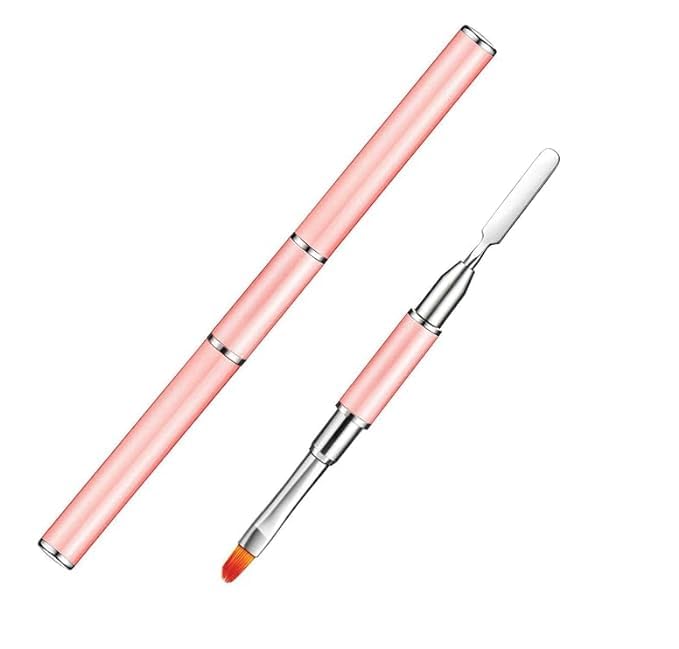 URBAN BOX Dual-Ended Polygel Brush & Picker Brush tool, 2 in 1 Stainless Steel Designs Polygel Nail Brushes Gel Nail Tool For Acrylic Nails Design Brushes 2 Way Gel Spatula And Nail Art Brushes-image-24