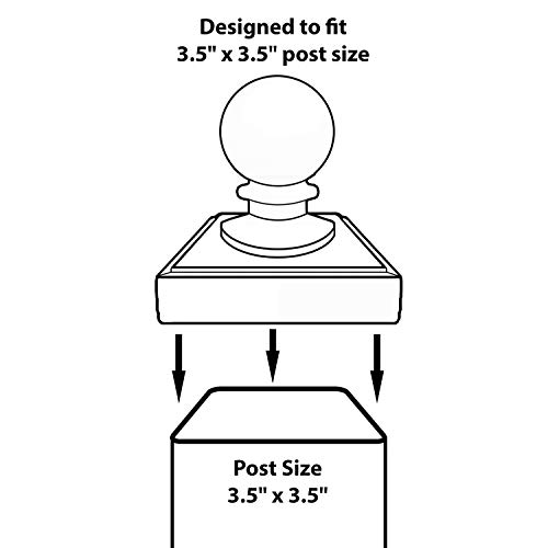 Nuvo Iron Pcb03 X 3 1/2" Ball Post Cap, Black #TOP3