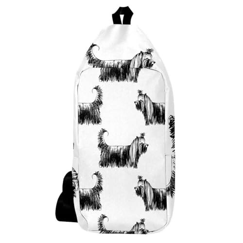 Sac à dos à bandoulière ergonomique Yorkshire Terrier imprimé multicolore et compact