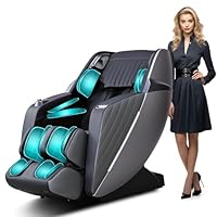 HealthRelife Business Class Massagesessel Ganzkörpermassage mit Körperscan Shiatsu Automatischer Wadenstützverlängerung und Wadenknetmassage (Schwarz-Grau)