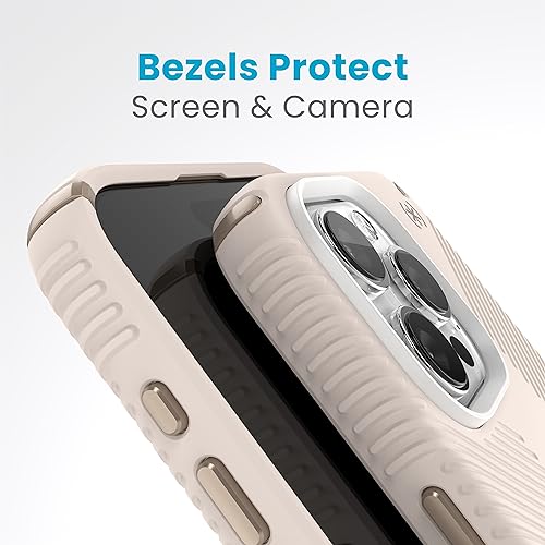 Speck iPhone 15 Pro Max Case - ClickLock No-Slip Interlock, Built for MagSafe, Drop Protection Grip - Soft Touch 6.7 Inch Phone Case - Presidio2 Grip Bleached Bone/Heirloom Gold/Hazel Brown - image 6