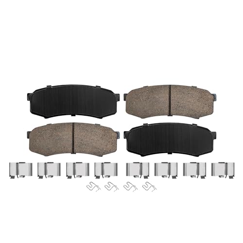 Image of Detroit Axle - 4pc Brake Pads for Toyota 4Runner FJ Cruiser Sequoia Lexus GX460 GX470, 4 Front and Rear Ceramic Brake Pads Replacement : 5.3 inch Inch Front Brake Pad Length