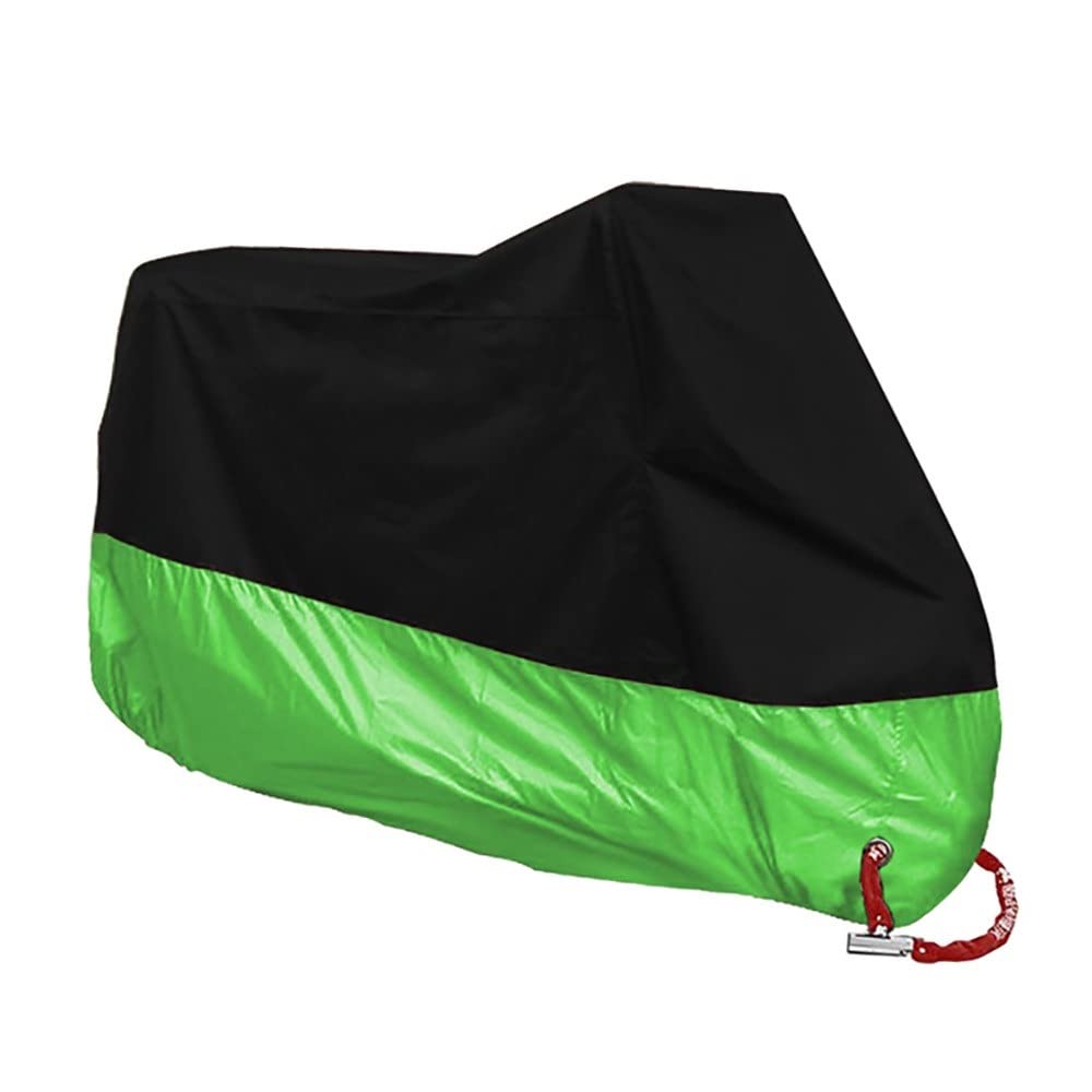 Pokrowiec na motocykl, uniwersalny pokrowiec na skuter zewnętrzny, wodoodporny, przeciwdeszczowy, pyłoszczelny(Green,L 1801 2000mm)