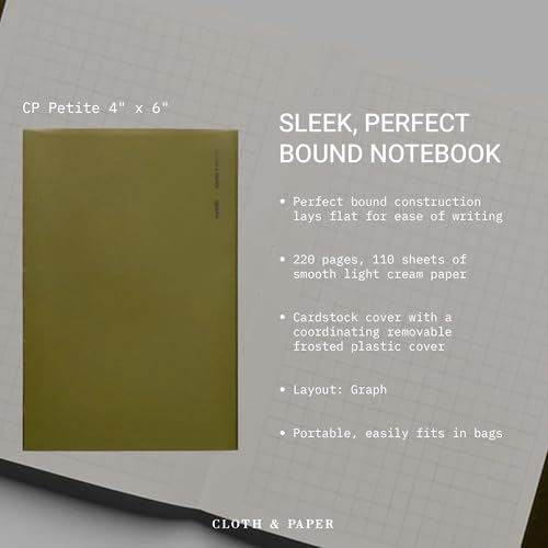 Carnet graphique Olive à reliure durable | Format compact CP petite grille pour listes et notes - 2
