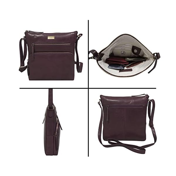 Crossbody Bag for Women – Genuine Leather Large Purse with Multiple Pockets and Adjustable Strap – Fits iPad Pro 11” - Image 7