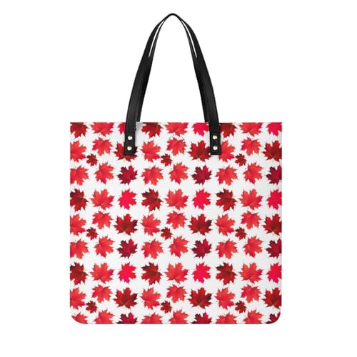 Feuille d'érable rouge grand sac à main shopper : fini le manque de place en voyage