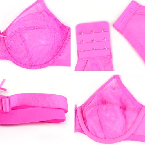 Image of HSIA Minimizer Bras for Women Enchante Full Coverage Underwire Bras Plus Size Lifting Floral Lace Bra for Heavy Breast