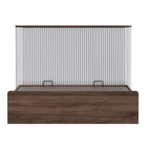 Image of Wakefit Bed | 3 Yr Warranty | Bed Queen Size, Comes with Hydraulic Storage, Noise Free, Density:680-750 kg /m, Termite & Borer Resistant, Fits Mattresses Up to 8 Inches (Nix 78 x 60- Columbian Walnut)