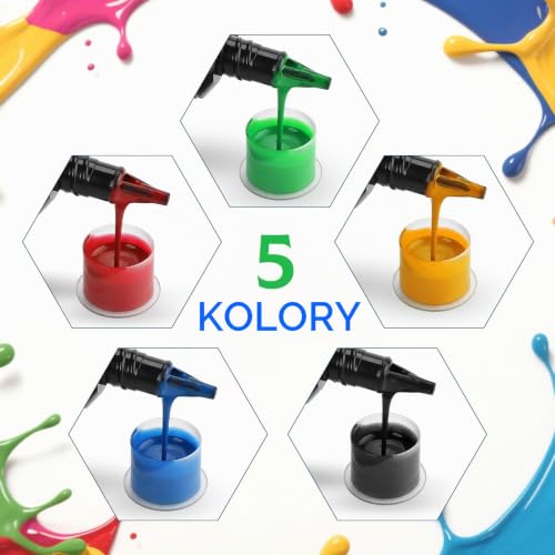 ATOMUS Zestaw 5 Kolorów Tuszu do Tatuażu 1oz 30ml - Naturalny Pigment Roślinny do Makijażu Permanentnego i Tatuaży
