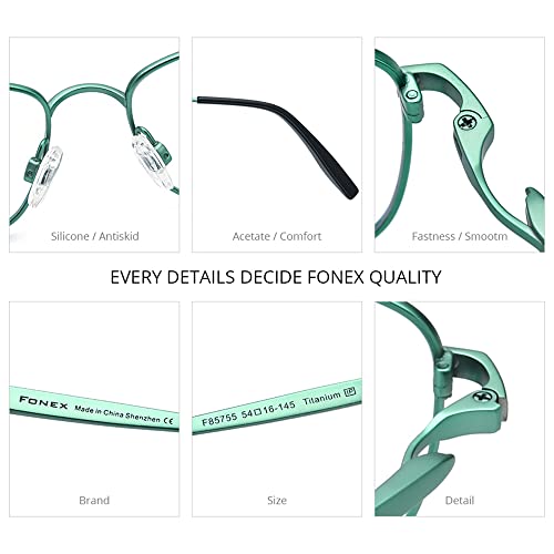 Image of FONEX Pure Titanium Glasses Frame Men Square Eyeglasses Optical Eyewear F85755