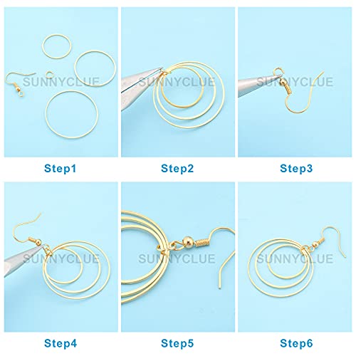 Kit de pendientes DIY con dijes geométricos de latón y anillas de hierro para joyas 5