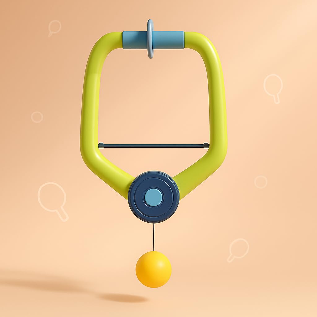 PiK A BOO Indoor Ping Pong Trainer Game, Made in India, Portable Table Tennis Set with Door Clamp, Mini Rackets and Balls, Hand-Eye Coordination Toy, Ages 2+