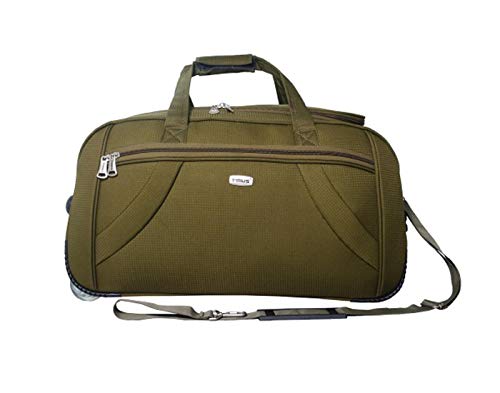 Image of Timus Club Mumbai 65CM /24 inch Check-in Miltary Green 2 Wheel Duffle Trolley Travel Bag /Best Duffle for Men /Soft Sided Luggage /Light Weight Bags /Duffle Bags for Women