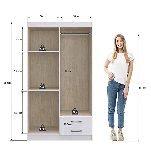 Guarda Roupa Solteiro 4 Portas 2 Gavetas Treviso 104 Móveis Doripel Amarula