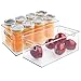 mDesign Deep Stackable Plastic Kitchen Storage Organizer Container Bin with Handles for Pantry, Cabinets, Shelves, Refrigerator, Freezer - BPA Free - 14.5" Long, 2 Pack - Clear