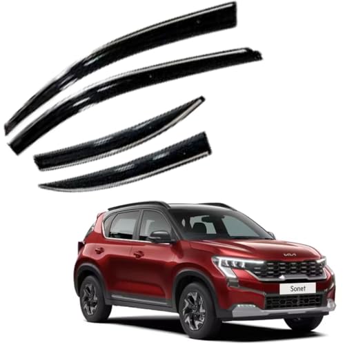 Image of CAR SAAZ Chrome Line Door Visor for Sonet (2024-Present)(Set of 4Pcs) | Rain Guard | Wind Deflector
