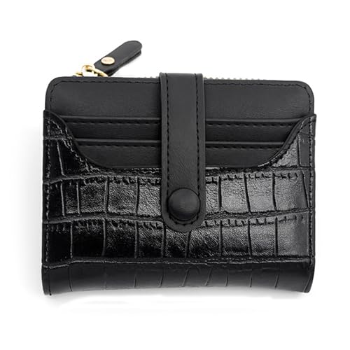 Women Coin Purse PU Leather Coin Purse Small Wallet Short Wallet Card Holder Card Holder for Girls Zippers Wallet Coin Purse, Black, about 11.9x9x2.2cm/4.69x3.54x0.87''