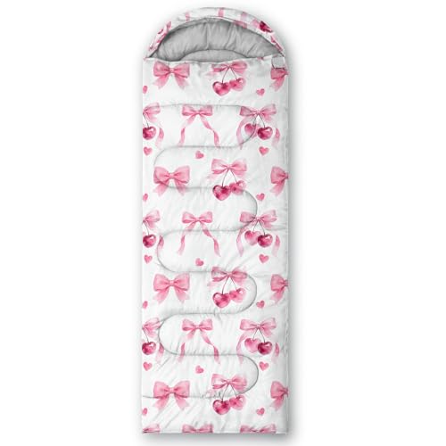 Image of QOOMO Axolotl Cute Camping Sleeping Bags,3 Season Warm & Cool Weather,Lightweight,Waterproof Sleeping Bags for Adults & Kids,Traveling,and Outdoors