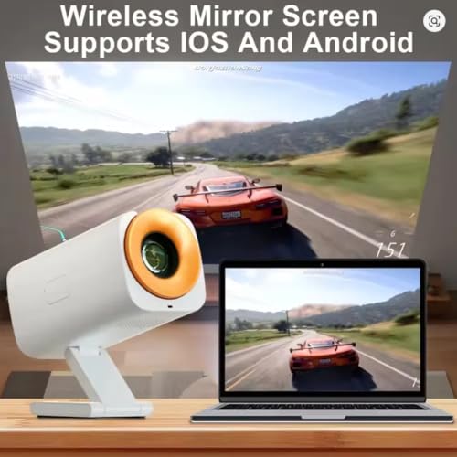 Image of Zync Y2 Android 12 Smart Projector, Native 720P HD, 4K Supported, Dual WiFi 6, Bluetooth, Auto Keystone Correction, Portable Home Theater Projector for Room & Outdoor 8000lm
