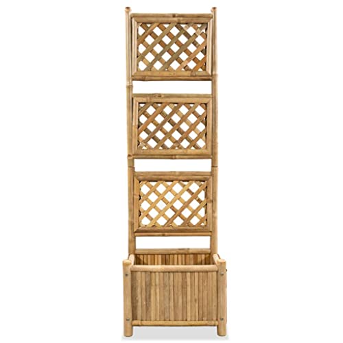 Jardinière avec treillis en bambou de 40 cm pour balcon
