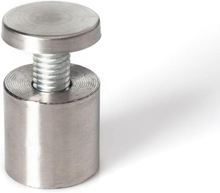 Stainless Steel Standoff 1 Inch Diameter x 1 Inch Barrel Length Brushed Finish for PVC, Glass and Acrylic Sign Stand Off Wall Anchors and Screws 100 Piece Commercial Space Pack