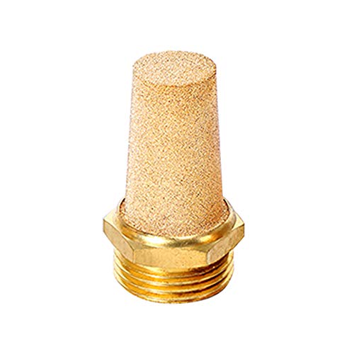 Beduan 3 Pcs Pneumatic Brass Exhaust Muffler Filter, 1/2" Male Thread Hex Sintered Silencer Air Line Fitting