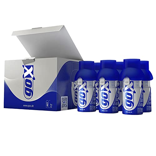 Packung mit 6 Dosen mit 4L Medizinischem Sauerstoff. Reiner Sauerstoff mit einer Konzentration von 99,5 %