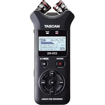 Tascam DR-07X Gravador portátil de áudio digital estéreo e interface de áudio USB, Pro Field, AV, música, gravador de ditado