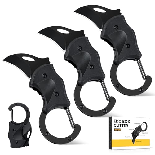 Image of coldown 3 Pack Small Pocket Knife Gifts for Men Women Adults | Folding Knives Gadgets with 1.34in Stainless Steel Blade, Box Cutter, Practical Gift Idea for Dad Husband Wife