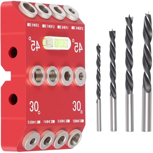 アングルドリルガイドジグ | 30 45 90度ドリルテンプレートブロック | 精密木工ジグ電動工具テンプレート 階段 大工 プロジェクト手すり 家具デッキ用