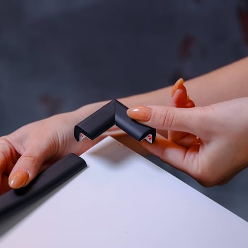 8-Pack Corner Protectors Baby Proof, Furniture Corner and Edge Safety Bumpers, Soft Rubber Foam Cushion Covers, 3M Taped Corner Guards, Baby Child Proofing Pads, Table Corner Protectors, Black