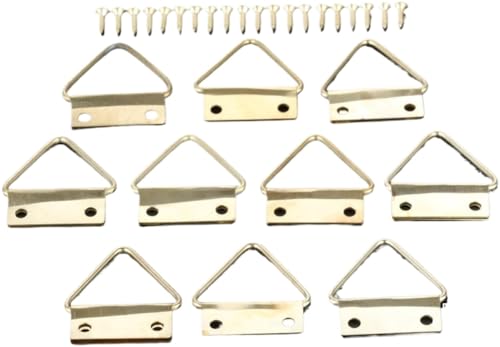 Image of Wall Holder Art Display Hooks Triangle D Ring Photo Frame Hooks Hanging Picture Oil Painting Mirror W /Screws Hanger Wall Holder Alloy Picture Hanging Hardware Decorative Hangers