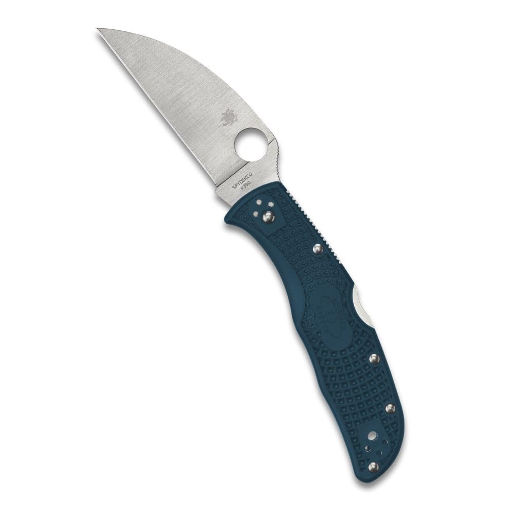 Couteau Spyderco C243FPWK390 avec lame VG-10 et manche bleu en nylon de 12 cm