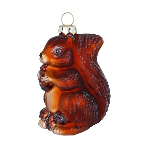 Christbaumschmuck Glas 8cm - Eichhörnchen Figur zum Aufhängen -...