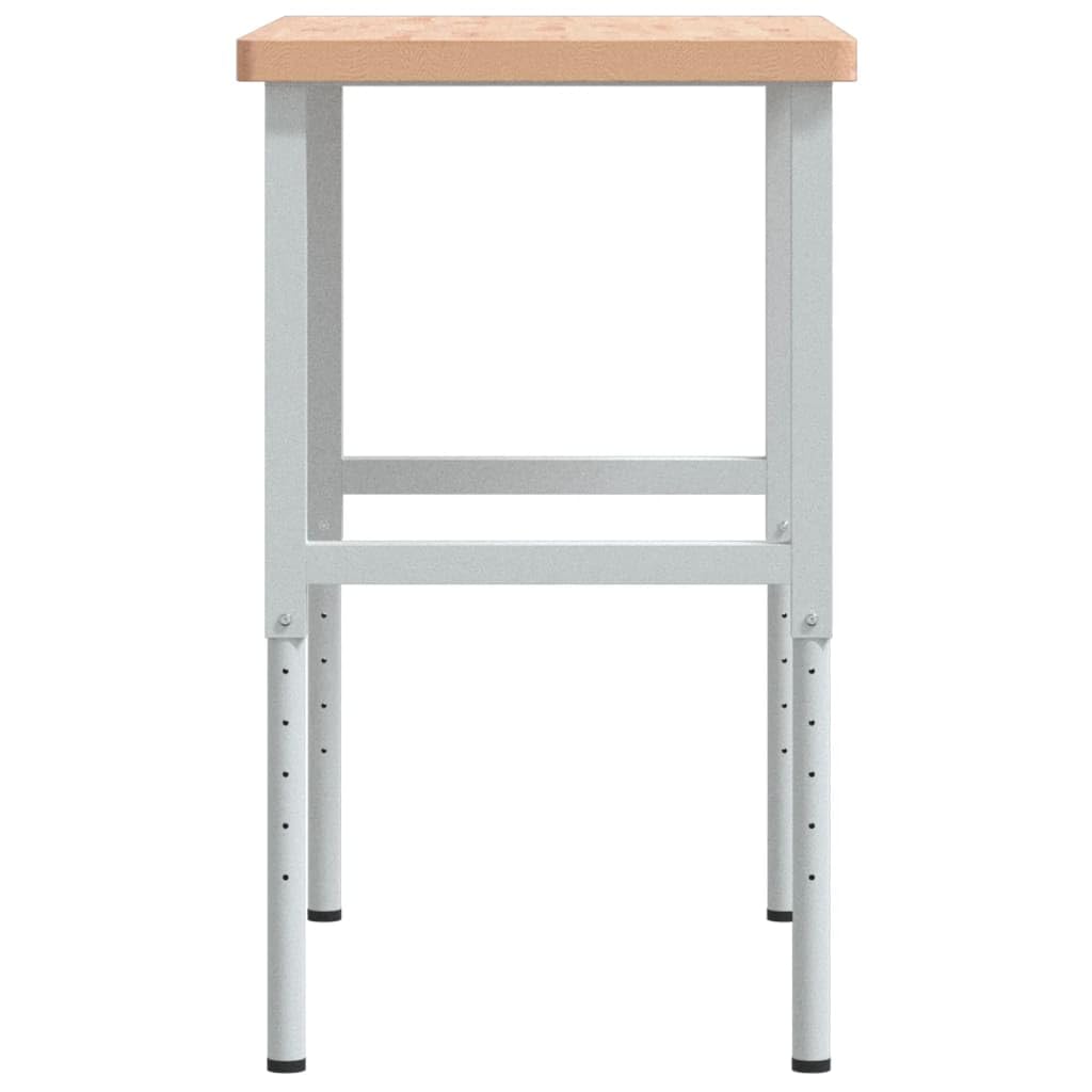 Banco de trabajo 100 x 60 x (73 – 99,5 cm, madera maciza de haya, altura regulable, estructura de metal estable, mesa de taller versátil con cajones, pared perforada, tornillo de banco, ideal
