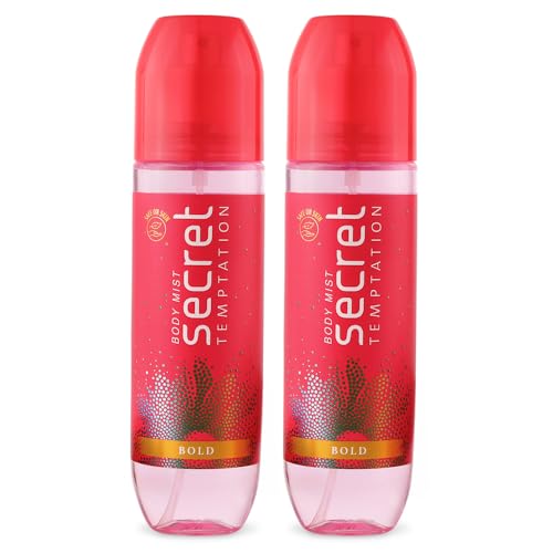 Secret Temptation Bold Body Mist Perfume for Women, Pack of 2 (135ml each)|Long-Lasting Fragrance|Dermatologically Tested & Safe on SkinlFruity Body Mist Deo for Women
