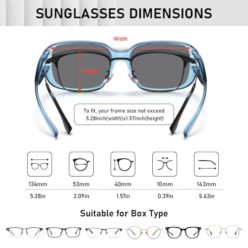 Image of HAOLOTA Polarized Sunglasses Over Glasses Women Wrap-Around Glasses Small Shapes Driving Fishing UV400 Protection