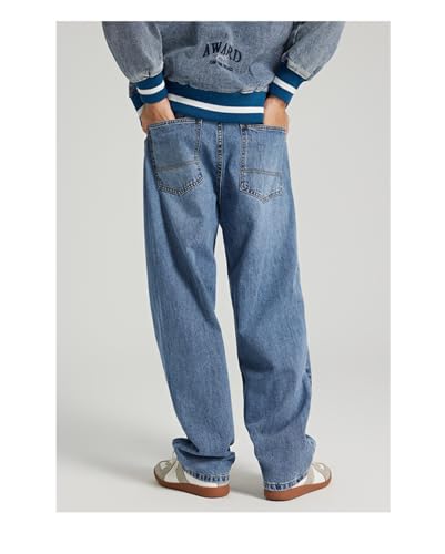 Jeans Pants Trousers Denim Autumn and Winter Vintage Craftsmanship Hanging Loose Straight Leg Casual Wide Versatile2