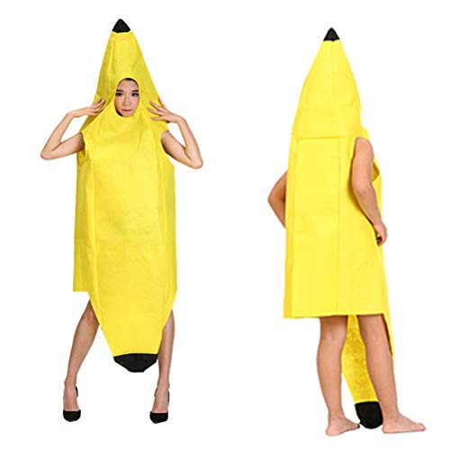 Naduew Banana Costume Halloween Divertido Novedad Juego de Roles Ropa Disfraz de Fiesta para niños/Adultos