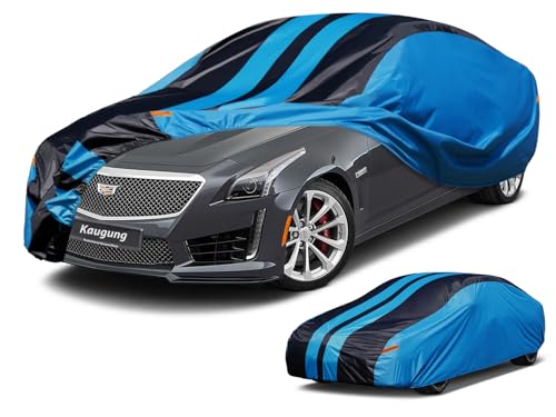 Image of Kaugung Car Cover Waterproof Custom Fit Cadillac CTS /CTS-V (2003-2019), Full Exterior Cover for Automobiles Lightweight Resistant Outdoor Sun UV Rain Dust Snow Wind Protection.