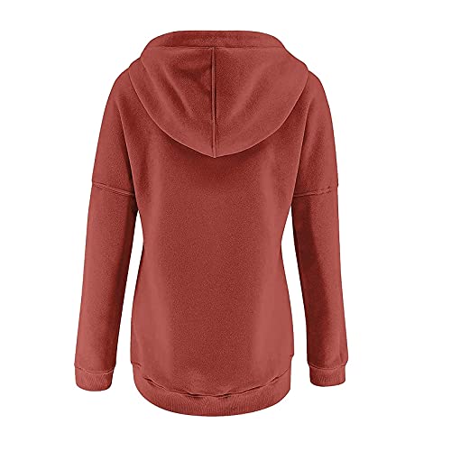 Womens Oversized Sweatshirt Casual Button Down Long Sleeve Fashion Teen Girls Drawstring Fleece Pullover With Pockets4