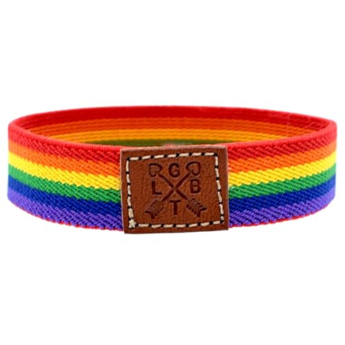 BDM Herren-Armband oder Damen mit Flagge von Gay, LGTBI, Bisexuell, Lesben und Transgender Stolz. Dehnbar zum Verschenken, Freundschaftsarmband., One Size, Stof