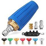 GIANTOOL Turbo Nozzle Pressure Washer, 4000PSI Rotating Power Washer Nozzles (Max 5000PSI) with 1/4”and 3/8” Quick Connect, 7 Pressure Washer Accessories for Concrete, Brick, Driveway, Patio(4.0 GPM)