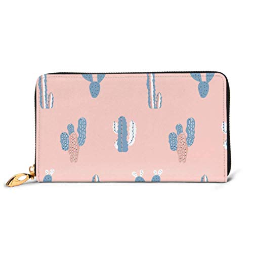 Preisvergleich Produktbild JHGFG Mode Handtasche Reißverschluss Brieftasche Modern Childish Cacti Pattern Kaktus Telefon Clutch Geldbörse Abendkupplung Blocking Leder Brieftasche Multi Card Organizer