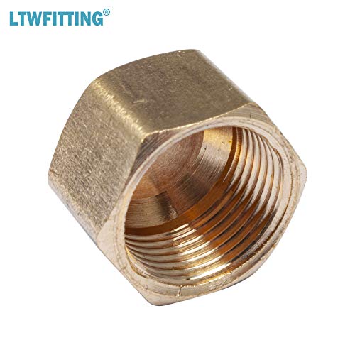 LTWFITTING 3/8-Inch Brass Compression Cap Stop Valve Cap,Brass Compression Fitting(Pack of 60)