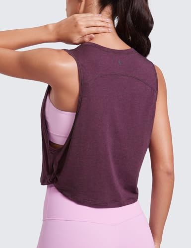 Image of CRZ YOGA Pima Cotton Dropped Armhole Tank | Workout, Naturally Soft, Loose Fit, Crop, Crewneck, Knotted Sides, Sleeveless Tops for Women