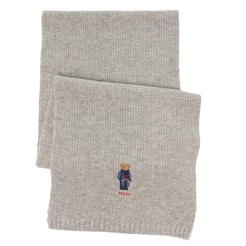 [ポロラルフローレン]マフラー ソリッド デニム ベア スカーフ ポロベア ニット グレー メンズ RALPH LAUREN PC1464 032 SOLID DENIM BEAR SCARF ANDOVER HEATHER [並行輸入品]