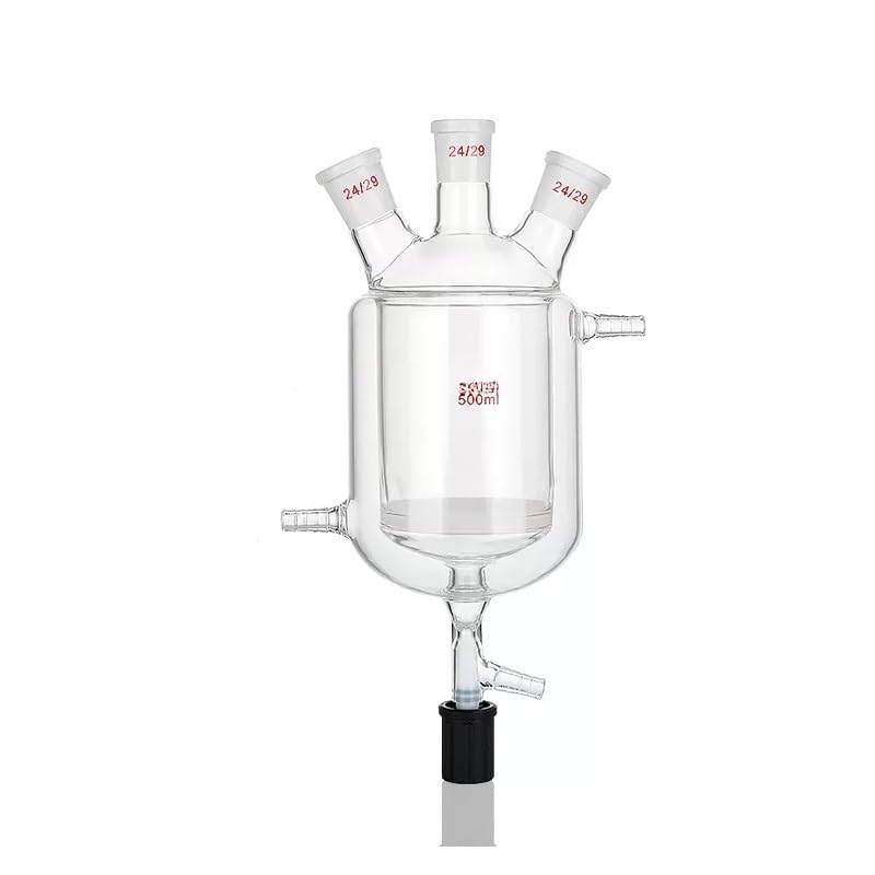 100-2000ml Lab Jacketed Three-Neck Vacuum Piston Reaction Bottle - Double-Layer Reaction Vessel for Reactions(2000ml 24x24x24)